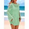 imagePRETTYGARDEN Womens 2025 Swimsuit Cover Ups Crochet Knit Bathing Suit Swimwear Summer Dresses Fashion Beach Vacation ClothesGreen