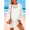 imagePRETTYGARDEN Womens 2025 Swimsuit Cover Ups Crochet Knit Bathing Suit Swimwear Summer Dresses Fashion Beach Vacation ClothesWhite