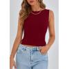 imagePRETTYGARDEN Womens Ribbed Y2K Summer Tank Top Ruched Sleeveless Fitted Crop Tops Split Hem Trendy Party Going Out ShirtWine Red