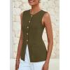 imagePRETTYGARDEN Womens Sleeveless Blazer Vest Summer 2025 Trendy Button Down Business Suit Vest Tops Outerwear WaistcoatArmy Green