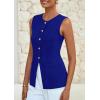 imagePRETTYGARDEN Womens Sleeveless Blazer Vest Summer 2025 Trendy Button Down Business Suit Vest Tops Outerwear WaistcoatBlue
