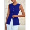 imagePRETTYGARDEN Womens Sleeveless Blazer Vest Summer 2025 Trendy Button Down Business Suit Vest Tops Outerwear WaistcoatBlue