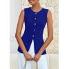 imagePRETTYGARDEN Womens Sleeveless Blazer Vest Summer 2025 Trendy Button Down Business Suit Vest Tops Outerwear WaistcoatBlue