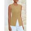 imagePRETTYGARDEN Womens Sleeveless Blazer Vest Summer 2025 Trendy Button Down Business Suit Vest Tops Outerwear WaistcoatKhaki