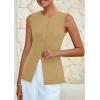 imagePRETTYGARDEN Womens Sleeveless Blazer Vest Summer 2025 Trendy Button Down Business Suit Vest Tops Outerwear WaistcoatKhaki