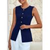 imagePRETTYGARDEN Womens Sleeveless Blazer Vest Summer 2025 Trendy Button Down Business Suit Vest Tops Outerwear WaistcoatNavy