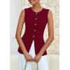 imagePRETTYGARDEN Womens Sleeveless Blazer Vest Summer 2025 Trendy Button Down Business Suit Vest Tops Outerwear WaistcoatWine Red