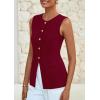 imagePRETTYGARDEN Womens Sleeveless Blazer Vest Summer 2025 Trendy Button Down Business Suit Vest Tops Outerwear WaistcoatWine Red