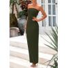 imagePRETTYGARDEN Womens Summer 2025 Semi Formal Cocktail Dresses Strapless Tube Bodycon Ruched Evening Wedding Guest Maxi DressArmy Green