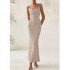 imagePRETTYGARDEN Maxi Dresses for Women 2025 Summer Halter Leopard Print Sleeveless Sexy Bodycon Cruise Cocktail Long DressDot Apricot Black