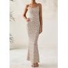 imagePRETTYGARDEN Maxi Dresses for Women 2025 Summer Halter Leopard Print Sleeveless Sexy Bodycon Cruise Cocktail Long DressDot Apricot Black