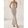 imagePRETTYGARDEN Maxi Dresses for Women 2025 Summer Halter Leopard Print Sleeveless Sexy Bodycon Cruise Cocktail Long DressDot Apricot Black