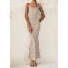 imagePRETTYGARDEN Maxi Dresses for Women 2025 Summer Halter Leopard Print Sleeveless Sexy Bodycon Cruise Cocktail Long DressDot Apricot Black