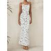 imagePRETTYGARDEN Maxi Dresses for Women 2025 Summer Halter Leopard Print Sleeveless Sexy Bodycon Cruise Cocktail Long DressDot White Black