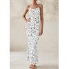 imagePRETTYGARDEN Maxi Dresses for Women 2025 Summer Halter Leopard Print Sleeveless Sexy Bodycon Cruise Cocktail Long DressDot White Black
