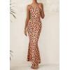 imagePRETTYGARDEN Maxi Dresses for Women 2025 Summer Halter Leopard Print Sleeveless Sexy Bodycon Cruise Cocktail Long DressKhaki Leopard
