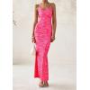 imagePRETTYGARDEN Maxi Dresses for Women 2025 Summer Halter Leopard Print Sleeveless Sexy Bodycon Cruise Cocktail Long DressZebra Rose Red
