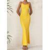 imagePRETTYGARDEN Maxi Dresses for Women 2025 Summer Halter Leopard Print Sleeveless Sexy Bodycon Cruise Cocktail Long DressZebra Yellow