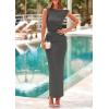 imagePRETTYGARDEN Maxi Skirt Sets Women 2 Piece Outfits Summer 2025 Spring One Shoulder Sleeveless Ruched Bodycon Long SkirtsGrey