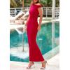 imagePRETTYGARDEN Maxi Skirt Sets Women 2 Piece Outfits Summer 2025 Spring One Shoulder Sleeveless Ruched Bodycon Long SkirtsRed