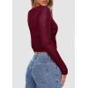 imagePRETTYGARDEN Womens Long Sleeve Sheer Crop Tops Boat Neck See Through Cover Up with Spaghetti Strap Camisole 2 Piece BlousesJujube Red