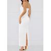 imagePRETTYGARDEN Womens Summer Wedding Guest Dress 2025 Spaghetti Strap Lace Floral Bodycon Formal Cocktail Evening Long DressesWhite