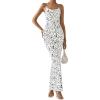 imagePRETTYGARDEN Maxi Dresses for Women 2025 Summer Halter Leopard Print Sleeveless Sexy Bodycon Cruise Cocktail Long DressDot White Black