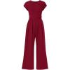 imagePRETTYGARDEN Summer Jumpsuits for Women Dressy 2025 Ribbed Cap Sleeve Wide Leg Pants Rompers Elegant Casual One Piece OutfitsWine Red