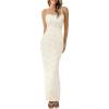imagePRETTYGARDEN Womens Summer Wedding Guest Dress 2025 Spaghetti Strap Lace Floral Bodycon Formal Cocktail Evening Long DressesBeige