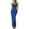 imagePRETTYGARDEN Womens Summer Wedding Guest Dress 2025 Spaghetti Strap Lace Floral Bodycon Formal Cocktail Evening Long DressesDark Blue