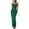 imagePRETTYGARDEN Womens Summer Wedding Guest Dress 2025 Spaghetti Strap Lace Floral Bodycon Formal Cocktail Evening Long DressesDark Green