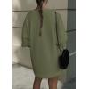 imagePRETTYGARDEN Womens 2 Piece Lounge Sets 2025 Summer Short Sleeve Tunic Tops Drawstring Shorts Matching Outfits TracksuitsArmy Green