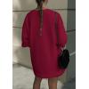 imagePRETTYGARDEN Womens 2 Piece Lounge Sets 2025 Summer Short Sleeve Tunic Tops Drawstring Shorts Matching Outfits TracksuitsWine Red