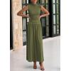 imagePRETTYGARDEN Womens 2 Piece Skirt Set 2025 Summer Ruched Tank Tops Ruffle Maxi Skirts Wedding Guest Matching OutfitsArmy Green
