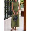 imagePRETTYGARDEN Womens 2 Piece Skirt Set 2025 Summer Ruched Tank Tops Ruffle Maxi Skirts Wedding Guest Matching OutfitsArmy Green