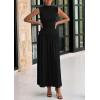 imagePRETTYGARDEN Womens 2 Piece Skirt Set 2025 Summer Ruched Tank Tops Ruffle Maxi Skirts Wedding Guest Matching OutfitsBlack