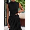 imagePRETTYGARDEN Womens 2 Piece Skirt Set 2025 Summer Ruched Tank Tops Ruffle Maxi Skirts Wedding Guest Matching OutfitsBlack