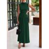 imagePRETTYGARDEN Womens 2 Piece Skirt Set 2025 Summer Ruched Tank Tops Ruffle Maxi Skirts Wedding Guest Matching OutfitsDark Green