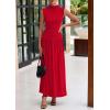 imagePRETTYGARDEN Womens 2 Piece Skirt Set 2025 Summer Ruched Tank Tops Ruffle Maxi Skirts Wedding Guest Matching OutfitsRed
