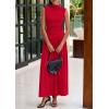 imagePRETTYGARDEN Womens 2 Piece Skirt Set 2025 Summer Ruched Tank Tops Ruffle Maxi Skirts Wedding Guest Matching OutfitsRed