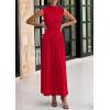 imagePRETTYGARDEN Womens 2 Piece Skirt Set 2025 Summer Ruched Tank Tops Ruffle Maxi Skirts Wedding Guest Matching OutfitsRed