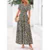 imagePRETTYGARDEN Womens 2025 Summer Boho Maxi Dresses Floral Short Sleeve V Neck A Line Tiered Flowy Long Beach Vacation DressBlack