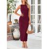 imagePRETTYGARDEN Womens Maxi Dress 2025 Spring Long Wedding Guest Dresses Resort Wear Vacation Casual Bodycon Summer Sun DressesWine Red