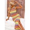 imagePRETTYGARDEN Womens Maxi Tank Spring Dress Sleeveless Crew Neck Striped Side Slit Casual Long Bodycon DressesYellow