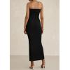 imagePRETTYGARDEN Womens Ruched Bodycon Dresses 2025 Summer Off Shoulder Asymmetrical High Split Elegant Cocktail Party DressBlack