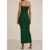 imagePRETTYGARDEN Womens Ruched Bodycon Dresses 2025 Summer Off Shoulder Asymmetrical High Split Elegant Cocktail Party DressDark Green