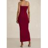 imagePRETTYGARDEN Womens Ruched Bodycon Dresses 2025 Summer Off Shoulder Asymmetrical High Split Elegant Cocktail Party DressWine Red