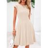 imagePRETTYGARDEN Womens Short Summer Dress 2025 Crewneck Cap Sleeve Ribbed Knit Casual Flowy A Line Mini Sundresses with PocketsApricot Pink