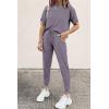 imagePRETTYGARDEN Womens Two Piece Lounge Sets 2025 Spring Summer Jogger Pants Vacation Outfits Travel Airplane Matching ClothesGrey