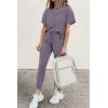 imagePRETTYGARDEN Womens Two Piece Lounge Sets 2025 Spring Summer Jogger Pants Vacation Outfits Travel Airplane Matching ClothesGrey